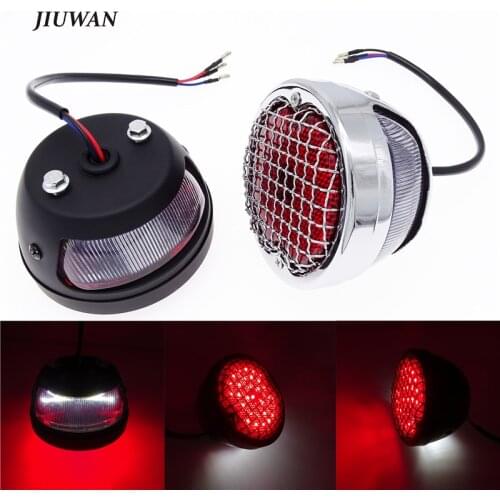 Universal Motorcycle Rear Brake Red+White LED Tail Stop Light License Plate Decorative Lamp For Kawasaki Suzuki Honda For Harley
