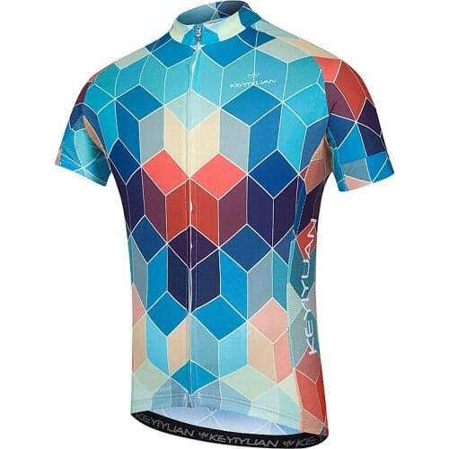 KEYIYUAN Bike Sport Cycling Jersey Men Summer Polyester Bicycle Shirt Quick Dry MTB Tops Koszulka Rowerowa Meska