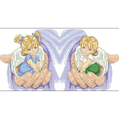 Top Quality Beautiful Counted Cross Stitch Kit May the Lord hold you in the palm of His hand Love Angel Girl Boy