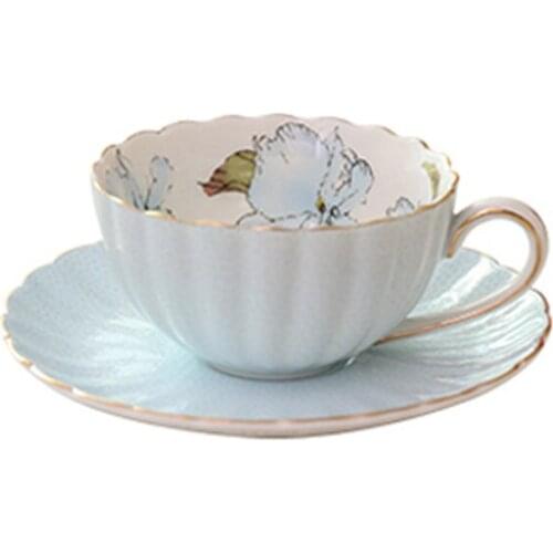 1-6PCS Pink Romantic Pumpkin Coffee Cup Set Kitchen Accessories Bone China Ceramics Tea Cup Organizer English Afternoon Red Tea