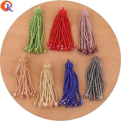 Cordial Design 10Pcs 10*60MM Jewelry Accessories/Seed Bead Charms/Tassel Shape/DIY Making/Hand Made/Crystal Earring Findings