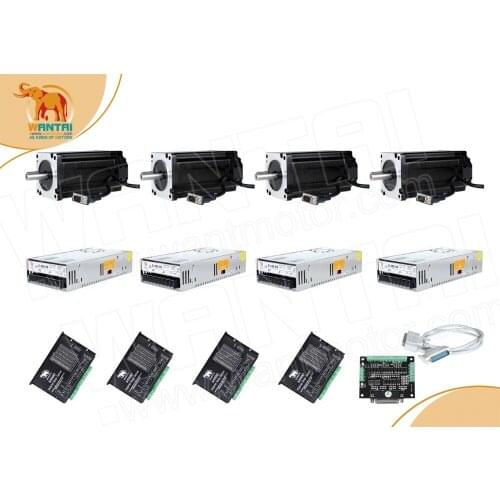 EU FREE!3Axis Wantai 4-Lead Nema34 closed loop stepper motor 6A 12N-m(1700oz-in) +Driver 1000 LINE CE ROHS ISO CNC