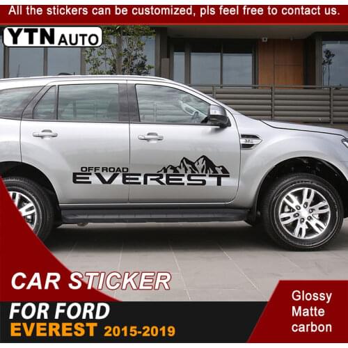 Car Stickers fits For Ford Everest 2015 2016 2017 2018 2019 Side Door Off Road Everest Letter Graphic Vinyl Cool Car Decals