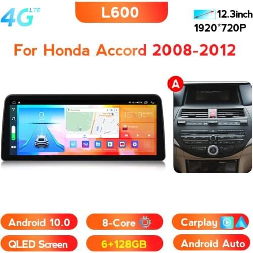 1920*720 6+128G Android 10 QLED Car Radio Multimedia Video Player For Honda Accord 8 2008-2012 Navigation no 2 din autoradio