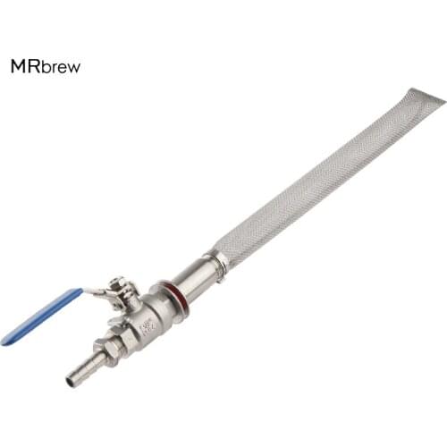 Weldless Boil Kettle Ball Valve with 12" Kettle Bazooka Screen, 2 Piece Ball Valve,10mm Hose Barb, Homebrew Hardware