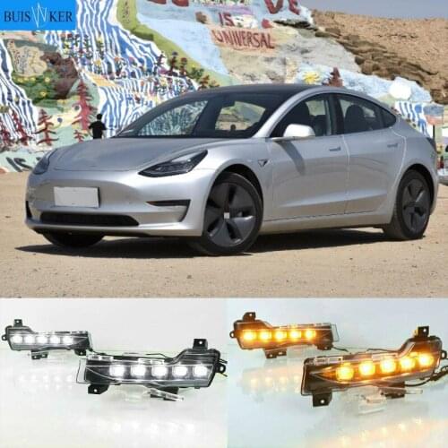 1Set For Tesla Model 3 2017 2018 2019 2020 Car LED DRL Daytime Running Light