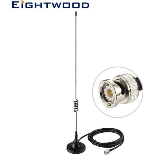 Eightwood Police Scanner Aerial Magnetic Base BNC Male Antenna for Uniden Bearcat Whistler Radio Shack Police Radio Scanner