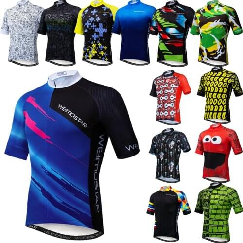 Mens Cartoon Blue Cycling Jersey Ropa Ciclismo Breathable Summer MTB Bike Clothes Mountain Bike Shirt Tops Road Bike Jackets
