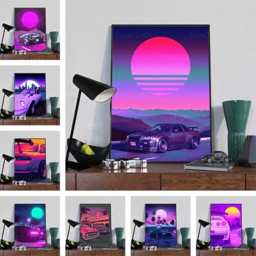 HD Prints Home Decor Canvas Evening Street Posters Painting Landscape Moon Wall Art Modular Picture Framework For Living Room