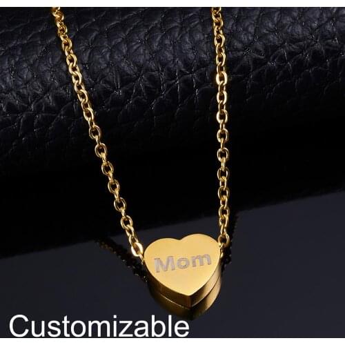 Personalized Gold Stainless Steel Initial Necklace Women Chain Choker DIY Heart Letter Necklace for Woman Custom Name Jewelry
