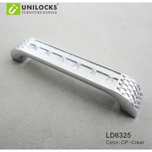 Classic Design!!! C.C.. 128 MM Clear Crystal Door Pull Handle With Zinc Alloy Chrome Metal Part