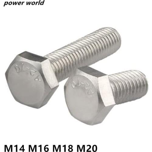 M14/M16/M18/M20 DIN933 Stainless Steel Hexagonal Screws Outer Hex Bolt Metric Thread