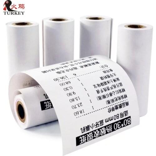 Mobile POS thermal receipt paper Roll 80x30 mm Bluetooth mini Thermal Printer, 5 rolls, width 80mm