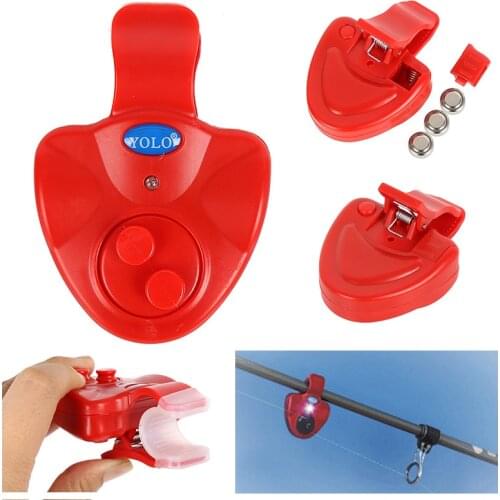 New Universal Fishing Alarm Electronic LED Light Fish Bite Alarm Finder Sound Alert LED Light Clip On Fishing Rod Fishing Tools
