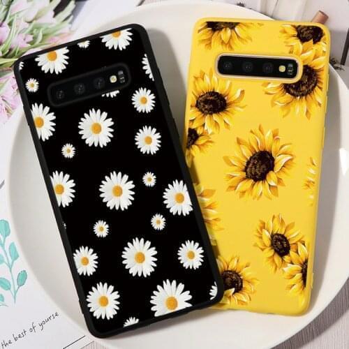 Soft Case For Samsung Galaxy S20 Ultra S9 S8 S10 Plus S10e Yellow Sunflower Case For Samsung J4 J5 J6 J7 Plus Prime 2017 2018