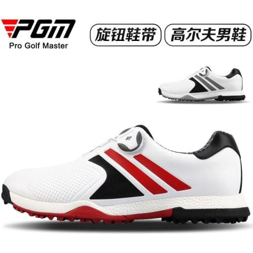 2021 PGM Golf Mens Waterproof Breathable Sports Shoes Summer Knobs Buckle Shoelace Anti Slip Mens Golf Training Sneakers 39-44