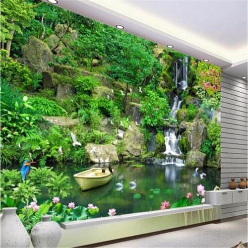 Beibehang Custom Nonwovens Wallpaper High Definition Green Fresh 3D Living Room Bedroom Sofa TV Background Wall