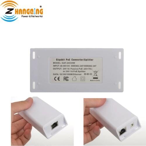 Compatiable 802.3at Gigabit 48V to 24V POE converter 24V 25W or POE splitter 24V 1A for 24V passive POE (4/5+7/8-)