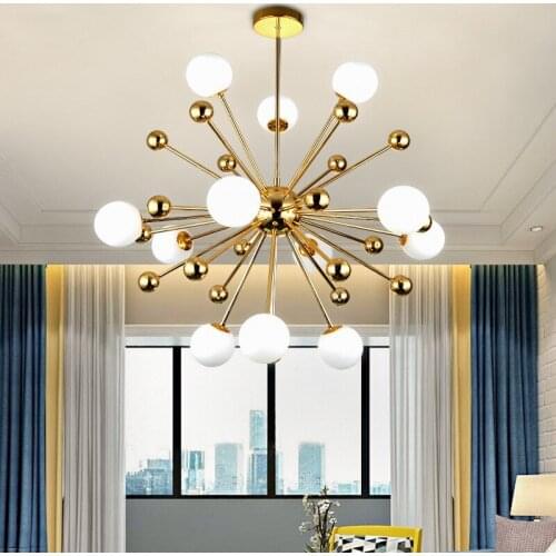 Modern net red dandelion golden glass simple creative living room bedroom restaurant store decoration Pendant Lights LX111102