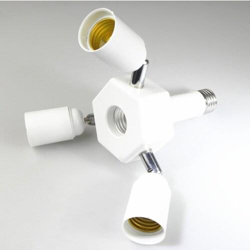 LED Light Lamp Bulb Adapter Converter 90-230V Adjustable E27 To 3E27/4E27 Bracket For E27 LED Lamp Socket Adapter Dispenser Base