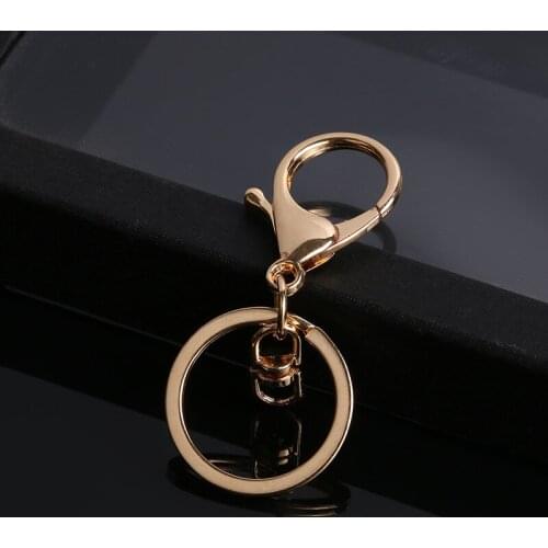 High Quality Gold Key Chain Ring Hooks Metal Swivel Lobster Clasp Clips Key Hooks Keychain Split Ring DIY Bag Jewelry