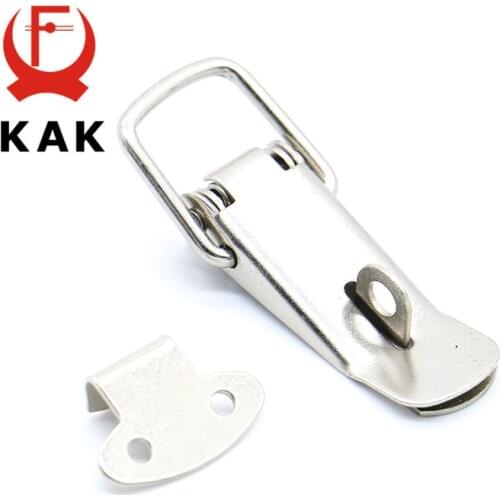 KAK J106 Cabinet Boxes Spring Loaded Latch Catch Toggle Locks Hasp 27*63 Iron Hasp For Sliding Door Window Cabinet