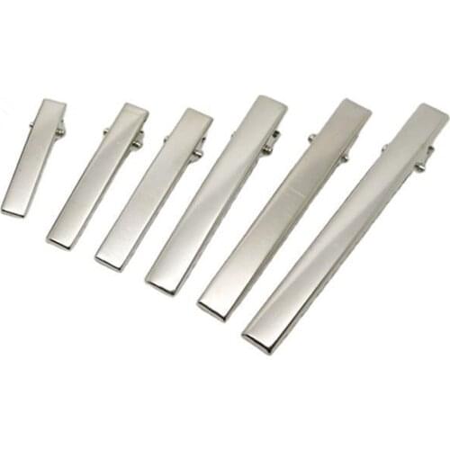 50pcs 40/45/55/65/75mm Clips Single Prong Alligator Hairpin With Teeth Blank Setting Jewelry Making Base For DIY Hair Clips