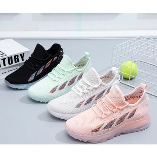 Women Flats Sneakers Fashion Spring Autumn 2021 Casual Sport Shoes Woman Lace Up Flats With Mesh Shoes Female Woman Vulcanize