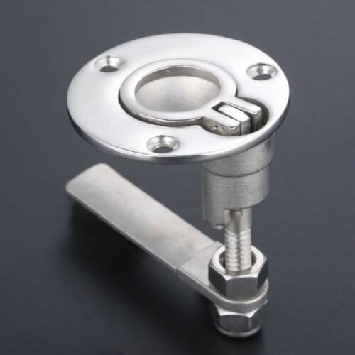 1pc Boat Hatch Turning Lock Lift Ring Handle Latch Marine Door Windows Boat Hardware Parts Accessories Stainless Steel