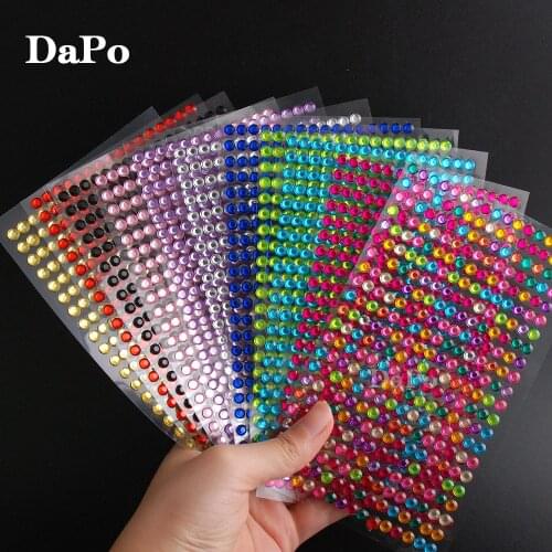 10Set/Pack 11Colors Acrylic Rhinestone Stickers DIY Self Adhesive Colorful Gem Rhinestones Scrapbooking Stickers CT10001