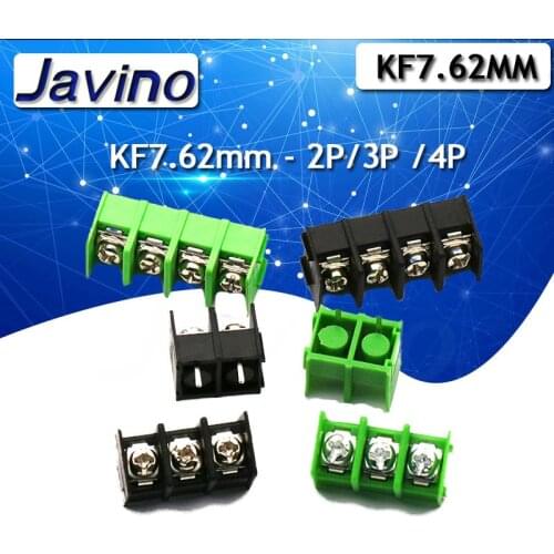10PCS/lot 7.62 mm KF7.62 - 2P 3P 4P MG 762 - 2 3 4 Pin Can be spliced Screw Terminal Block Connector Black Green 7.62mm Pitch