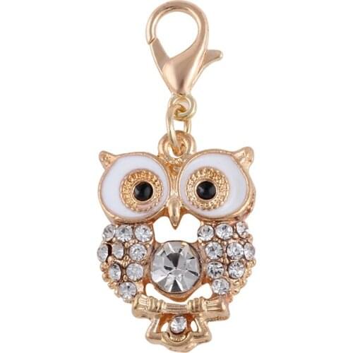 20pcs/lot Free Shipping Alloy Crystal Owl Charms Pendant For Jewelry Making DIY Handmade Craft