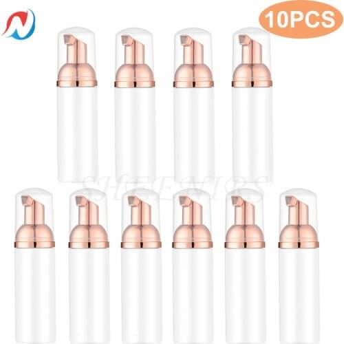 10pcs 60ml Foaming Bottle Rose Gold Pump Makeup Lotion Liquid Container Bottle 2oz Dispenser Foamer Bottle Bathroom