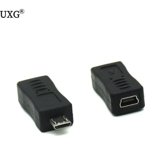 2PC Micro USB Male Plug to Mini USB T 5pin Female Converter Phone charging Data Transfer Adapter Connector for MP3 Android Phone