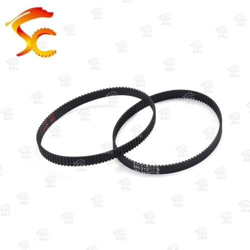2pcs 2GT-212-6/10mm belt closed loop rubber 2GT-212-6/10mm timing belt Teeth 106 Length 212mm width 10/6mm for 3D printer