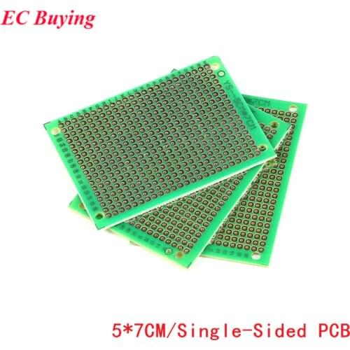 5pcs 5x7 5*7 Single Side Prototype PCB DIY Universal Printed Circuit PCB Glass Fiber Universal Board Green Oil Epoxy Protoboard