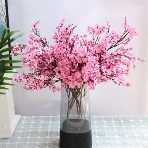 50cm Silk Flowers Cherry Blossoms Artificial Flower Fake Sakura Tree Branches Japan Decoration Plum DIY Table Home Wedding Decor