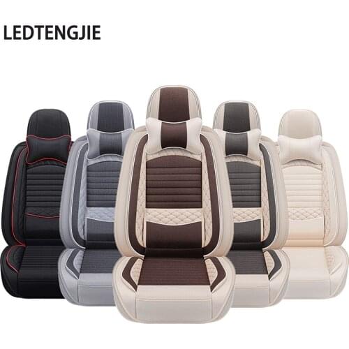 LEDTENGJIE Car Seat Four Seasons Universal Linen Breathable Ice Silk Cool Ultra-stylish Interior
