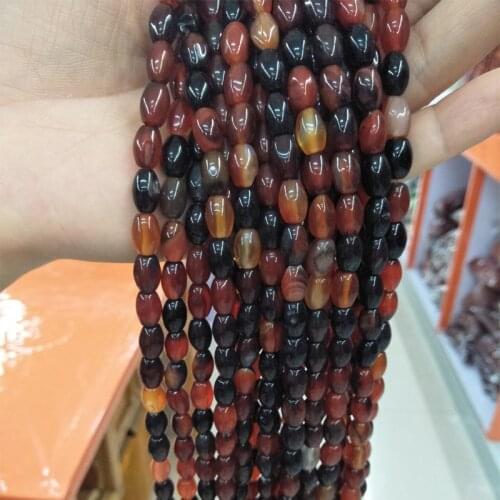 Natural Dream Agates Stone Beads Rice Shape Loose Beads Strand 15" 6x10mm Measly Bead For Jewelry Making DIY Bracelet Necklace
