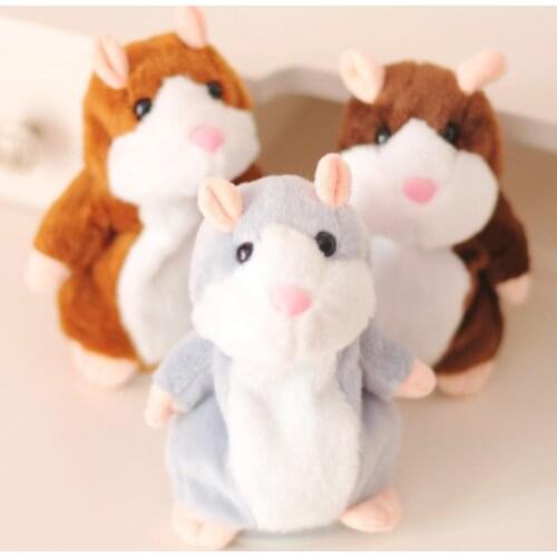 Kids Children Interactive Toy Stuffed Sound Repeated Walk Nod Hamster Doll