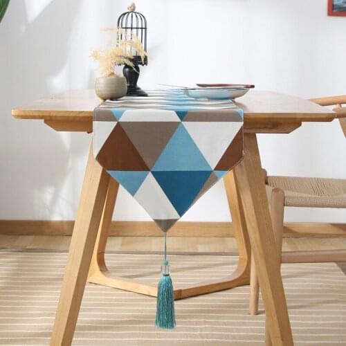 Plaid decorative imitation linen tablecloth with tassels thickened rectangular wedding home living room cover coffee table cloth