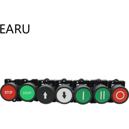 22mm Start Stop Button With The Arrow Symbol XB2 Flat Touch Switch Button Momentary Button Switch Plastic Red/Green Push Buttons