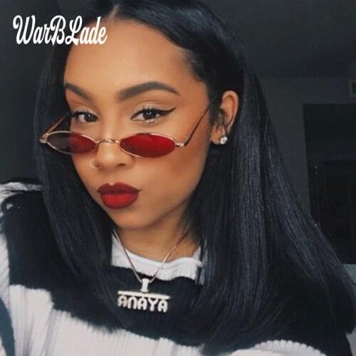 Small oval sunglasses Women vintage metal frame glasses Fashion small size Red Yellow Clear Lens Sun Glasses 2019 New UV400