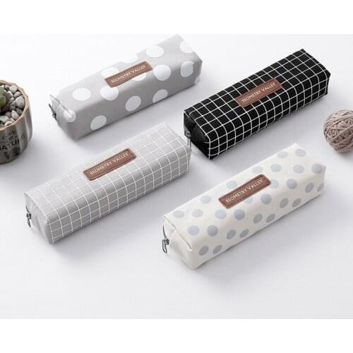 Cute Kawaii Canvas Pencil Case High Capacity Pen Bags Letter Pencil Bags For Girls Gift School Supplies Stationery pencilcase
