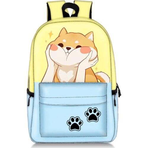 Women Cute Backpack Bookbag Cartoon Totoro Corgi Unicorn Animal Knapsack Printing School Bagpack Bag for Teenage Girls Mochila