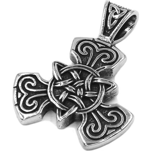 Fashion Celtic Knot Pendant Stainless Steel Thor Hammer Norse Viking Biker Mens Women Pendant Claddagh Style Wholesale SWP0501A