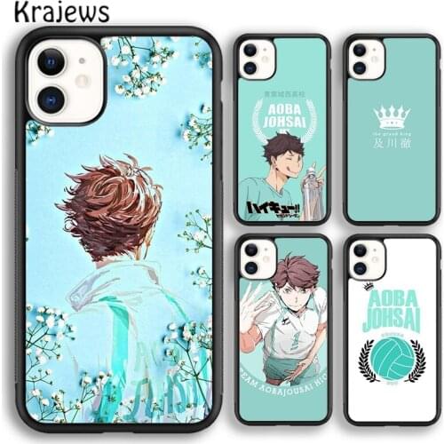 Krajews Aoba Johsai Haikyuu soft Phone Case Cover For iPhone 5s SE 2020 6s 7 8 plus X XS XR 11 12 mini pro max coque Shell
