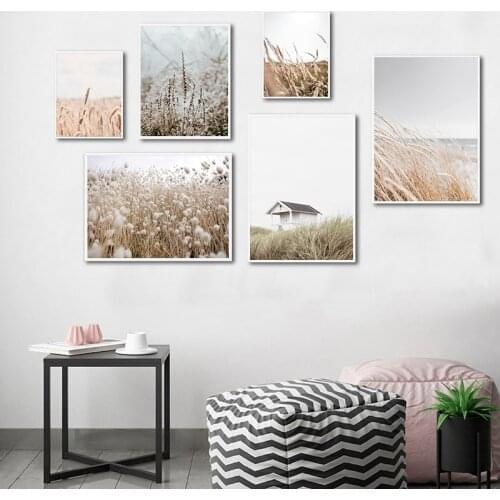 Reeds Wheat House Leaf Nordic Posters And Prints Wall Art Canvas Painting Wall Pictures For Living Room Scandinavian Home Decor