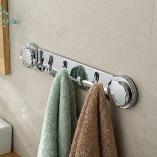 5 Hooks Suction Cup Wall Hanger Vacuum Rack ABS Vacuum Sucker Towel Rack Washroom Sundries Storage Hook