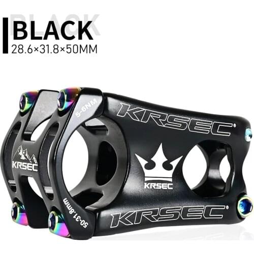 KRSEC 31.8*28.6*50mm MountainBike Cycling Aluminium Alloy Handlebar StemCNC Bicycle Stem MTB Cross Country Road Bike Accessories